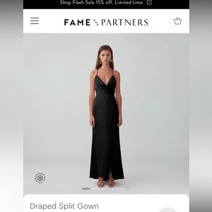 Fame & Partners Draped Split Gown - Black - Never worn or altered!!